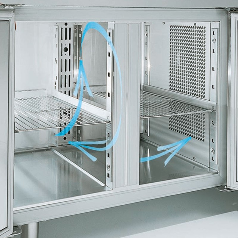 DIAMOND - Table réfrigérée négative murale 2 portes GN 260L.