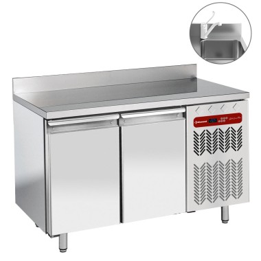 DIAMOND - Table réfrigérée murale 2 portes GN 1/1 avec évier
