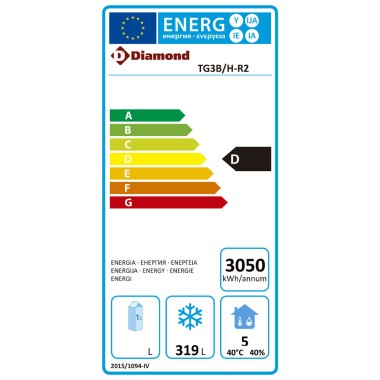 DIAMOND - Table réfrigérée négative ventilée 3 portes GN 1/1