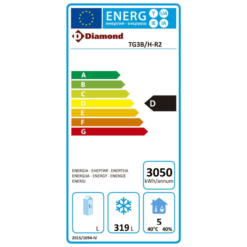 DIAMOND - Table réfrigérée négative ventilée 3 portes GN 1/1