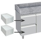 DIAMOND - Table réfrigérée 3 portes 2 tiroirs neutres