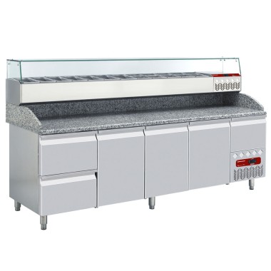 DIAMOND - Ensemble table frigo et structure réfrigérée
