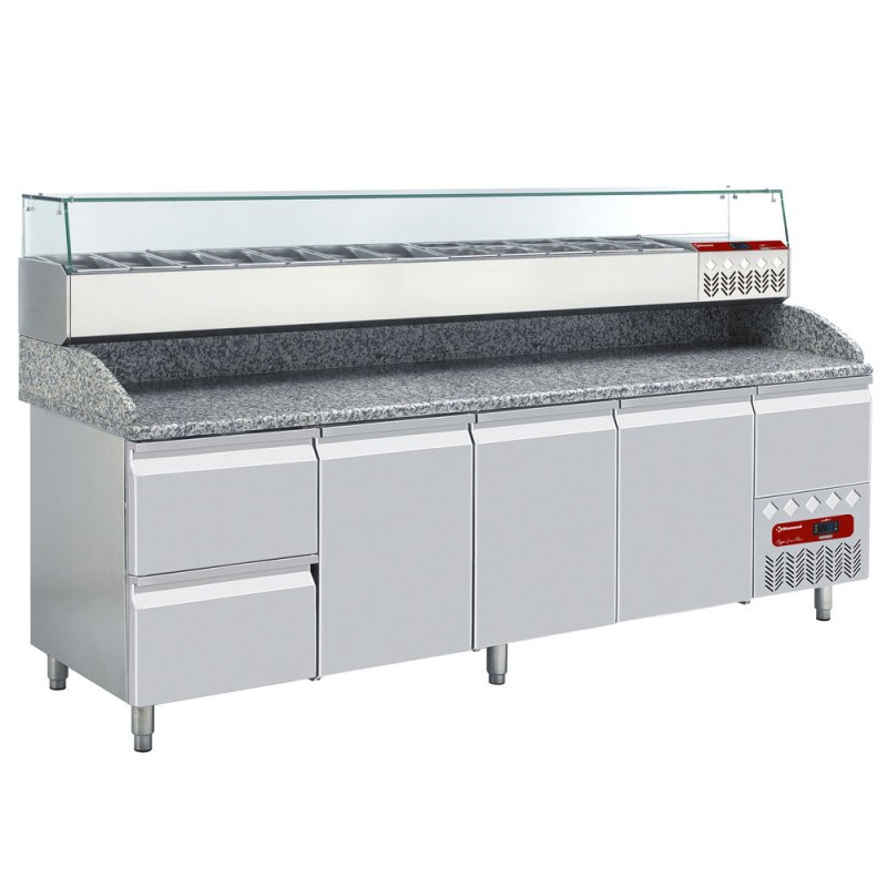 DIAMOND - Ensemble table frigo et structure réfrigérée