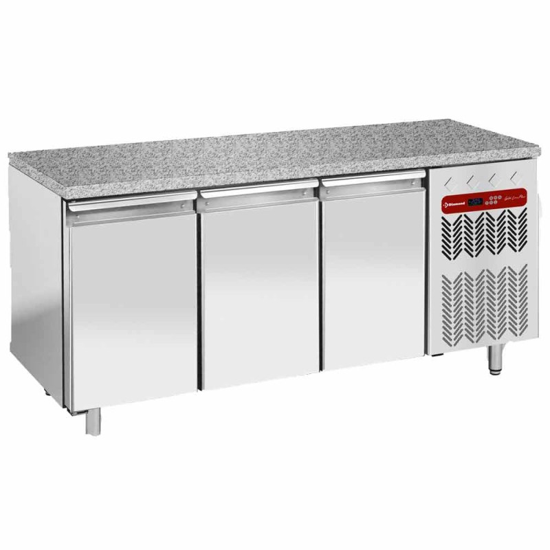 DIAMOND - Table réfrigérée négative 3 portes top en granit
