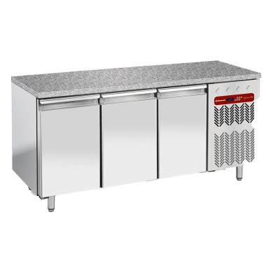 DIAMOND - Table réfrigérée 3 portes  600 x 400 - top- granit