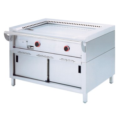 DIAMOND - Plaque teppanyaki gaz 2 x 7 kw - armoire