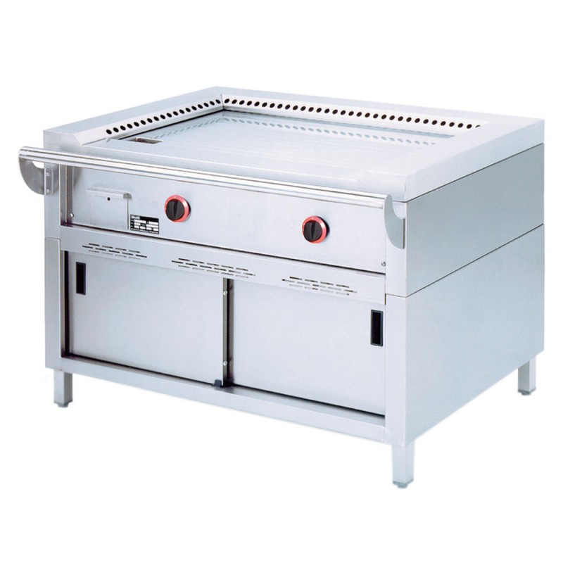 DIAMOND - Plaque teppanyaki gaz 2 x 7 kw - armoire