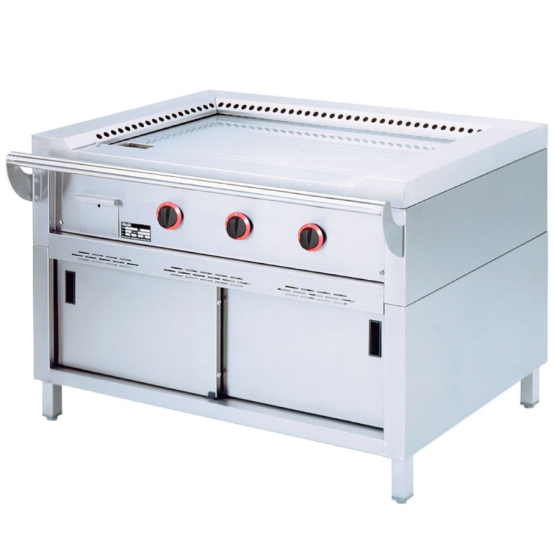 DIAMOND - Plaque teppanyaki gaz 3 x 7 kw sur armoire