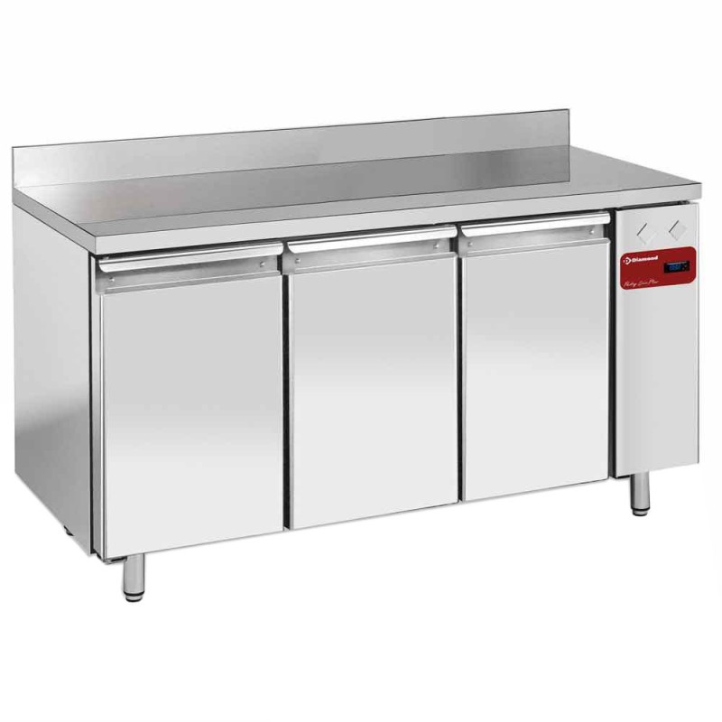 DIAMOND - Table réfrigérée negative murale 3 portes 550 l
