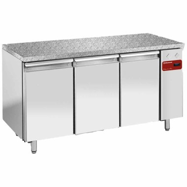 DIAMOND - Table réfrigérée 3 portes top en granit