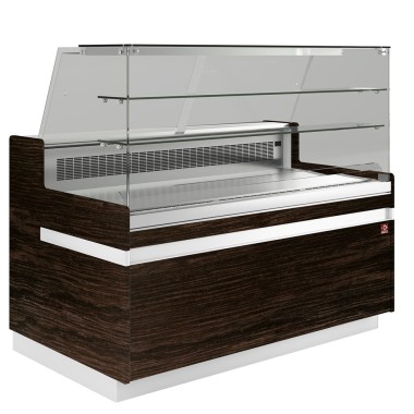 DIAMOND - Comptoir vitrine réfrigérée bois foncé