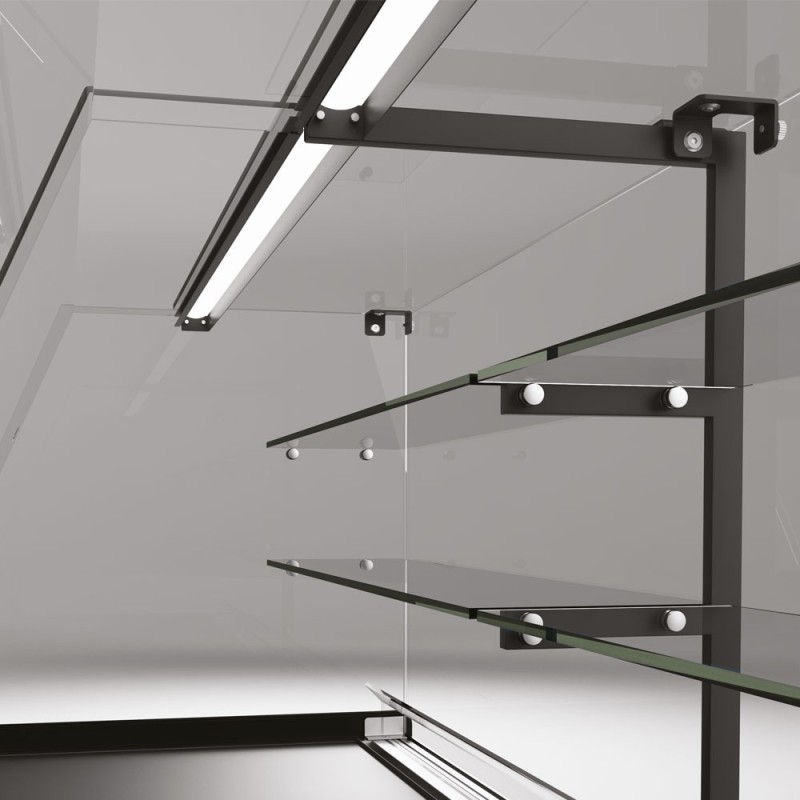 DIAMOND - Comptoir vitrine réfrigérée bois foncé