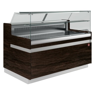 DIAMOND - Comptoir vitrine réfrigérée en GN bois foncé