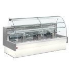 DIAMOND - Comptoir vitrine réfrigérée vitre courbe gris / blanc