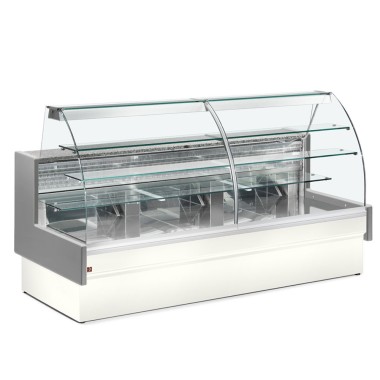 DIAMOND - Comptoir vitrine réfrigéré gris / blanc