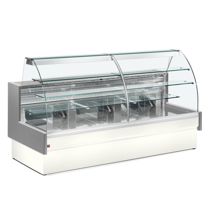 DIAMOND - Comptoir vitrine réfrigéré gris / blanc