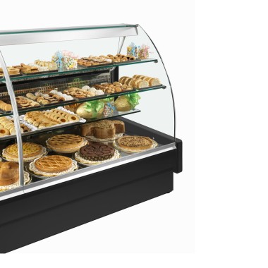 DIAMOND -Comptoir vitrine réfrigéré vitre courbe noir
