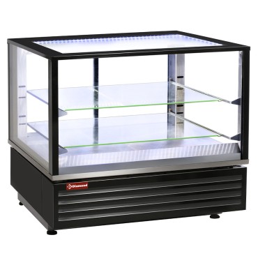 DIAMOND -Vitrine chauffante ventilée 2 niveaux noire