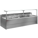 DIAMOND - Comptoir vitrine réfrigéré à vitre à réserve - gris