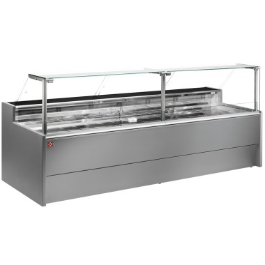 DIAMOND - Comptoir vitrine réfrigéré à vitre droite + réserve