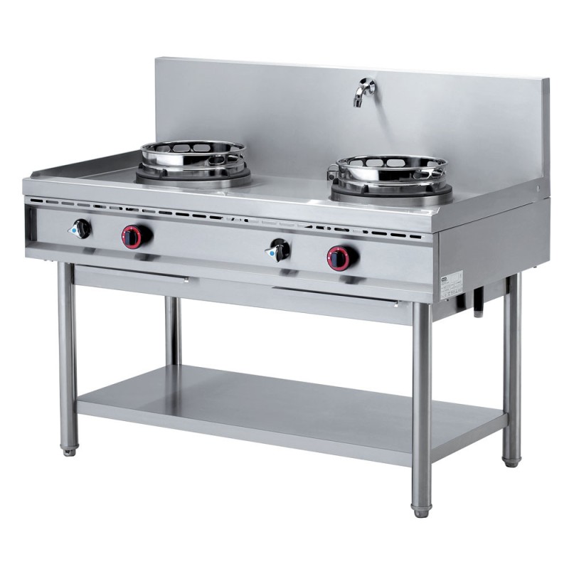DIAMOND - Fourneau wok gaz 2 feux 2 x 13 kw