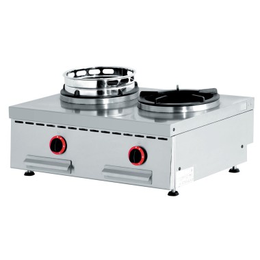 DIAMOND - Feux wok gaz de table 2 feux 2 x 13 kw