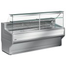 DIAMOND - Comptoir vitrine réfrigéré à vitre droite 90° à réserve