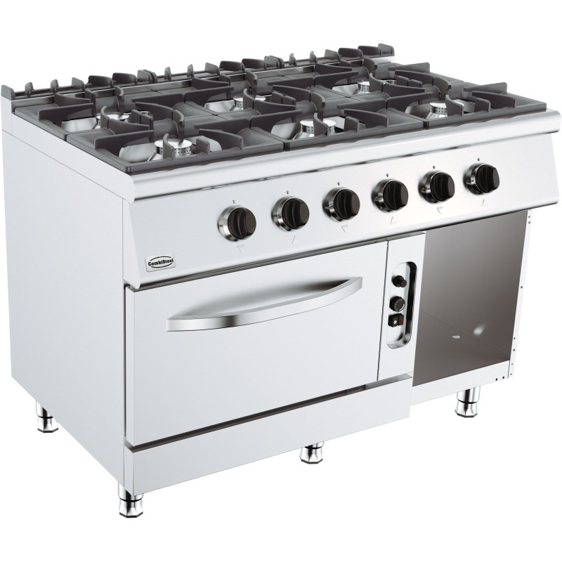 COMBISTEEL - Cuisinière à gaz 6 bruleurs avec four à gaz