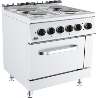 COMBISTEEL - Cuisinière électrique 4 plaques avec four électrique