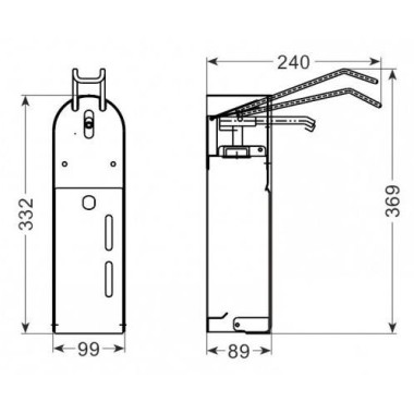 COMBISTEEL - Pole de désinfection distributeur inclus avec commande coude
