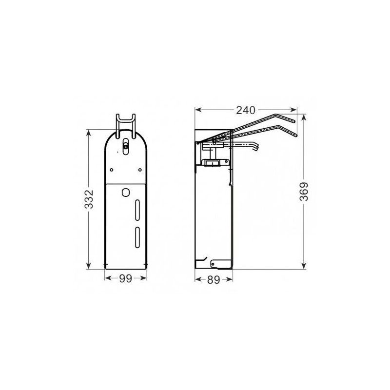 COMBISTEEL - Pole de désinfection distributeur inclus avec commande coude