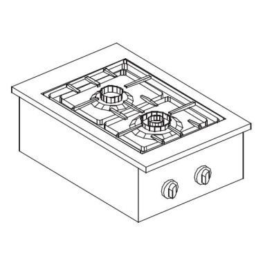 COMBISTEEL - Cuisinière à gaz 2 bruleurs 9kw