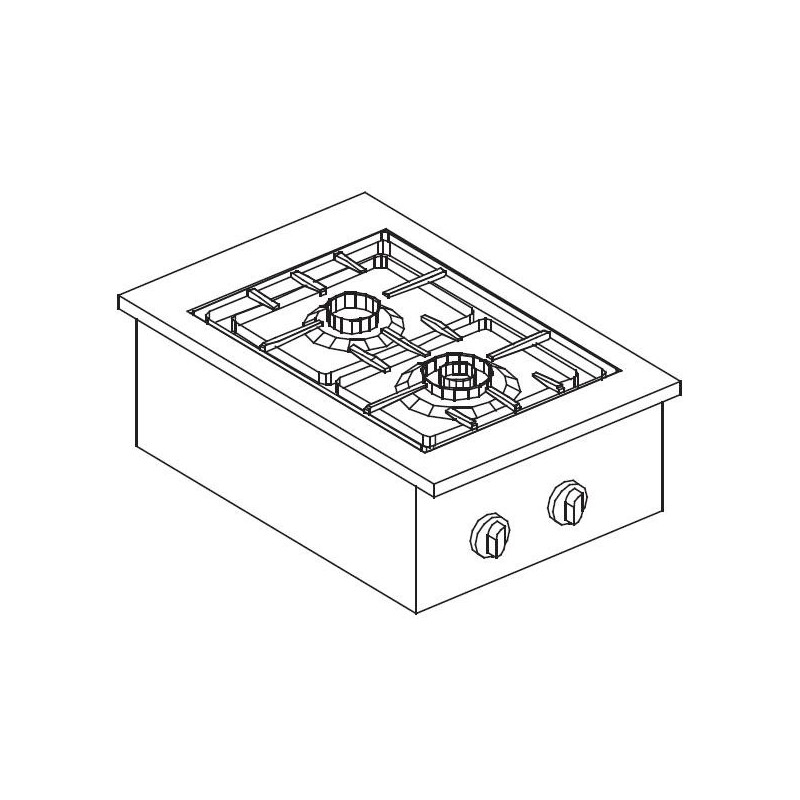 COMBISTEEL - Cuisinière à gaz 2 bruleurs 7kw