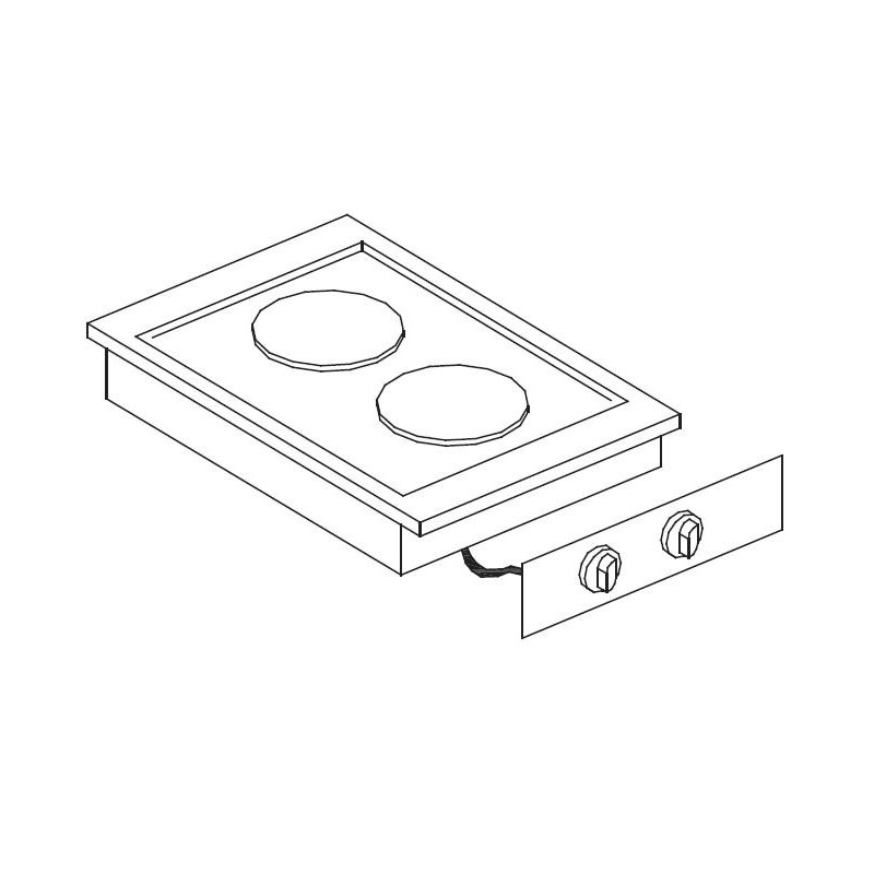 COMBISTEEL - Cuisinière électrique 2 plaques