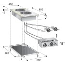 COMBISTEEL - Cuisinière électrique 2 plaques