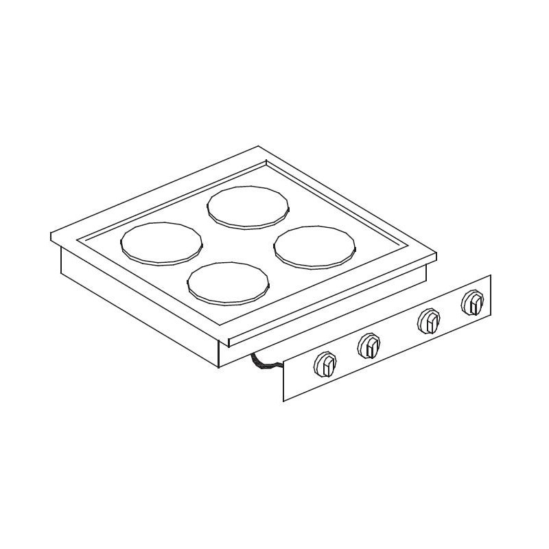 COMBISTEEL - Cuisinière électrique 4 plaques