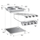 COMBISTEEL - Cuisinière électrique 4 plaques