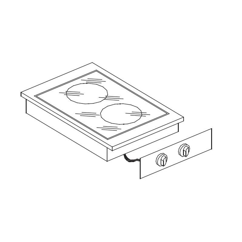 COMBISTEEL - Cuisinière en céramique 2 zones