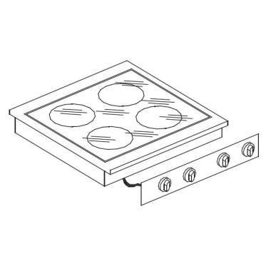 COMBISTEEL - Cuisinière en céramique 4 zones