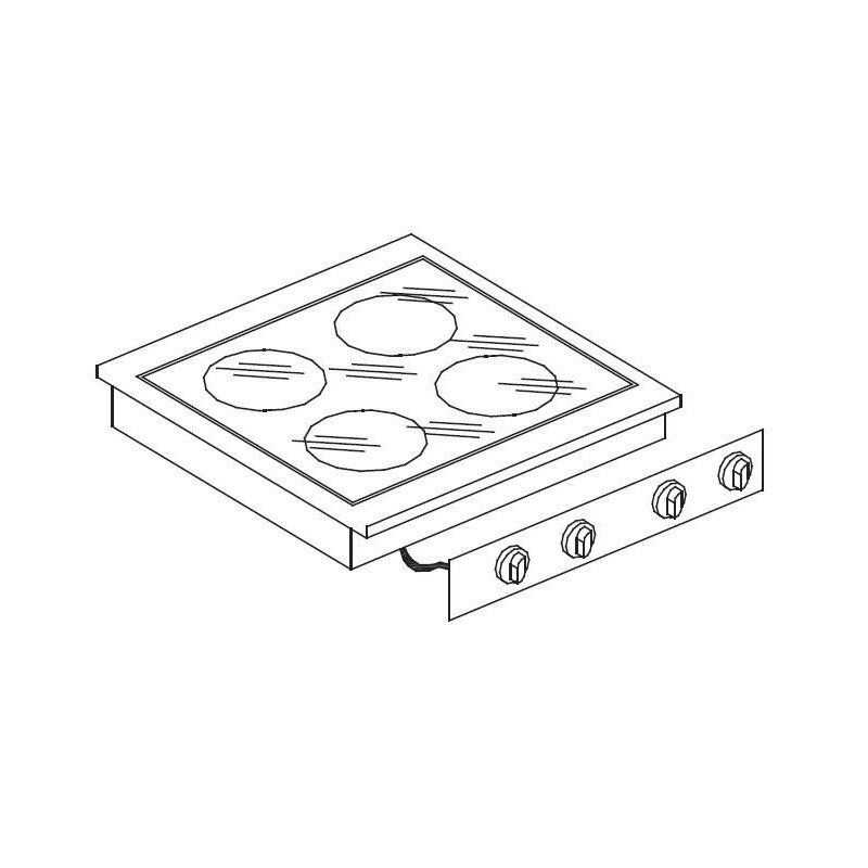 COMBISTEEL - Cuisinière en céramique 4 zones