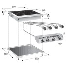COMBISTEEL - Cuisinière en céramique 4 zones