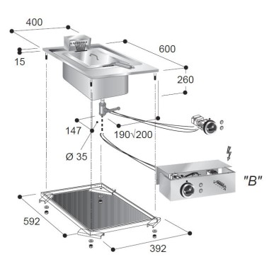 COMBISTEEL - Friteuse électrique 1x10 l profondeur 600 mm