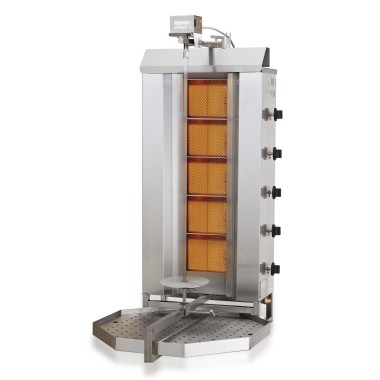 COMBISTEEL - Gyros grill à gaz moteur au-dessus 5 zones de chauffage