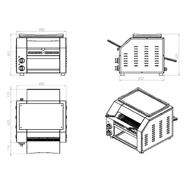 COMBISTEEL - Grille-pain à convoyeur