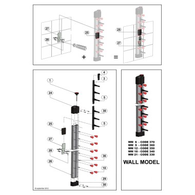 COMBISTEEL - Porte assiettes dressées murale 12