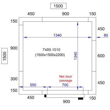 COMBISTEEL - Chambre froide positive/negative 1500x1500x2200