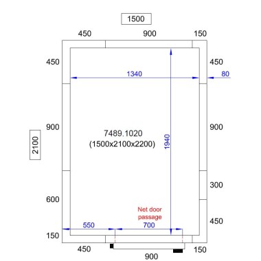 COMBISTEEL - Chambre froide positive/negative 1500x2100x2200