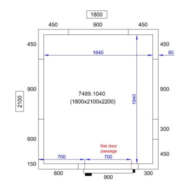 COMBISTEEL - Chambre froide positive/negative 1800x2100x2200