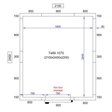 COMBISTEEL - Chambre froide positive/negative 2100x2400x2200