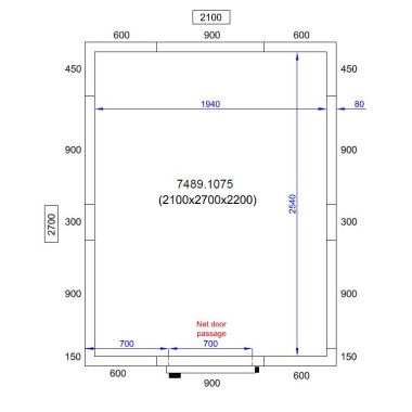 COMBISTEEL - Chambre froide positive/negative 2100x2700x2200